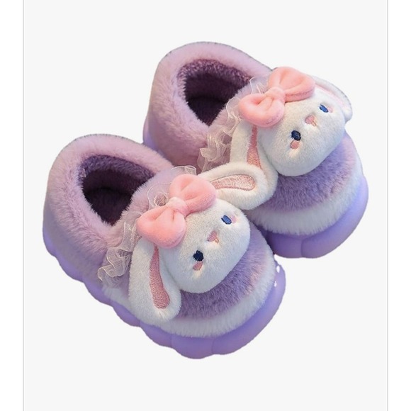 The Unbranded Brand Other - Kids Cute Bunny Slippers Extra Soft Purple Pink White size28-29 EU 10-11 US